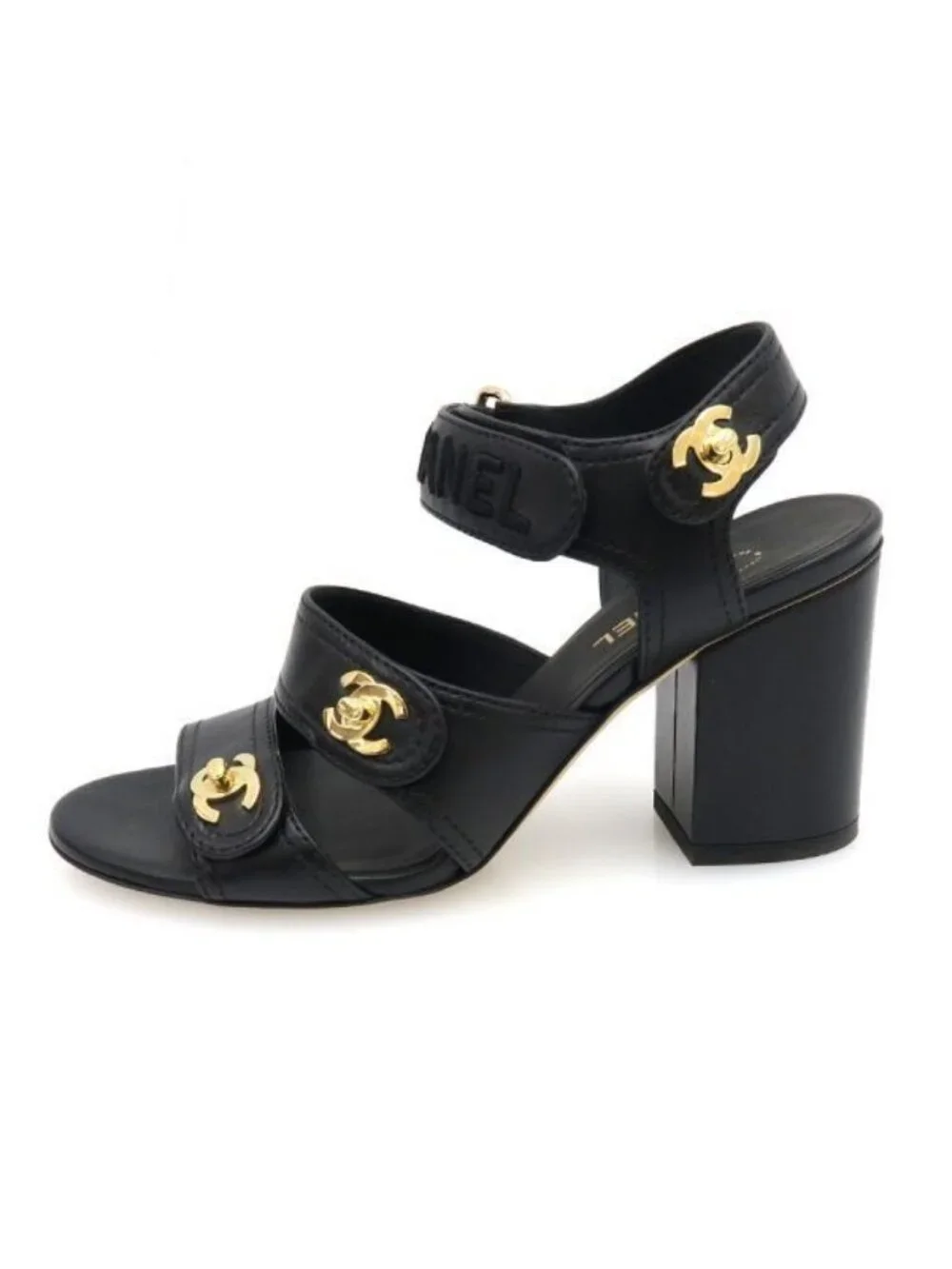 Chanel Sandals Leather Black